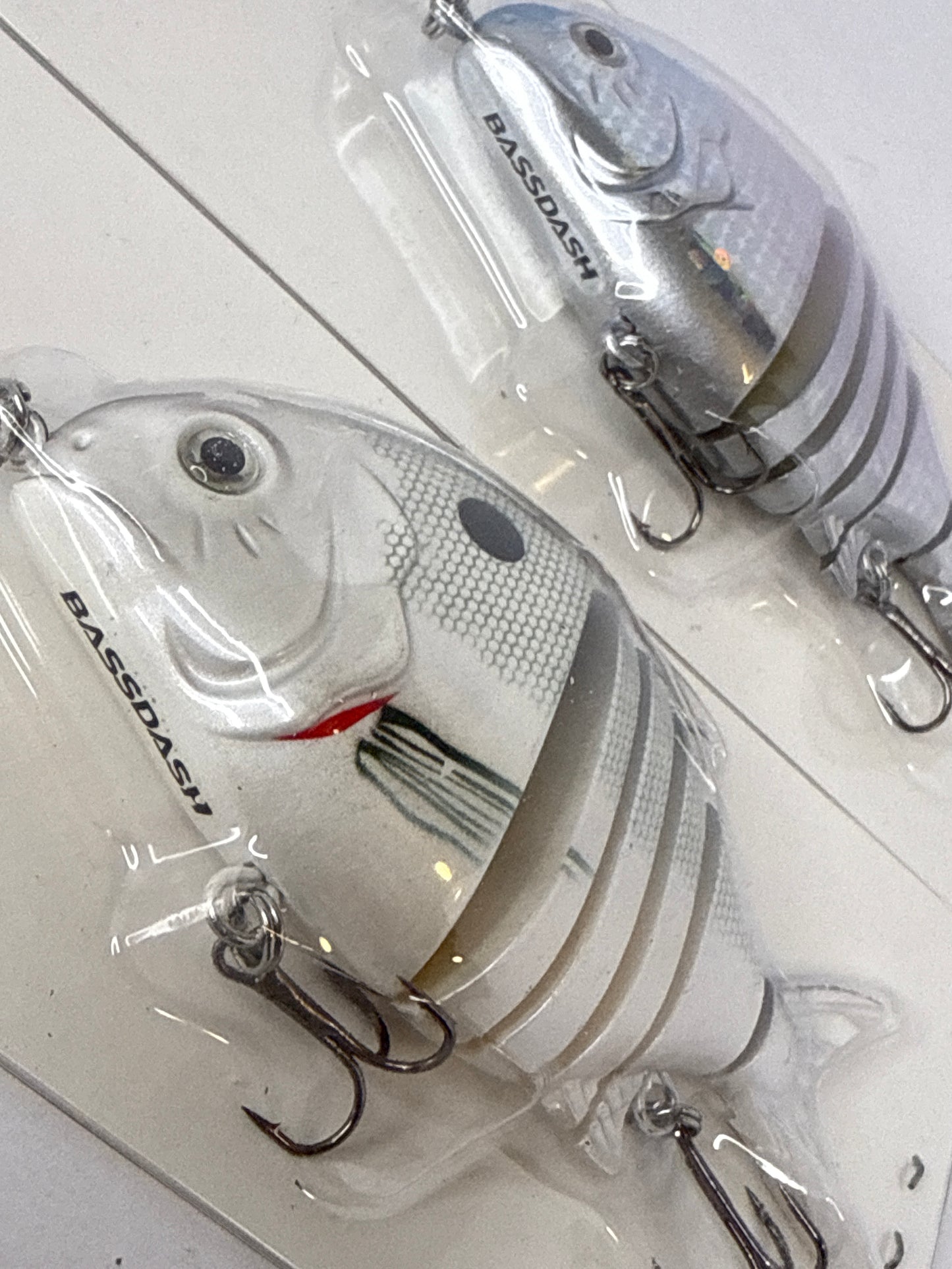 (4) BASSDASH SwimPanfish Multi Jointed Panfish Bluegill Swimbaits Hard Topwater Bass Lures Fishing Lure Crank Saltwater 3.5in/0.85oz,Pack of 4