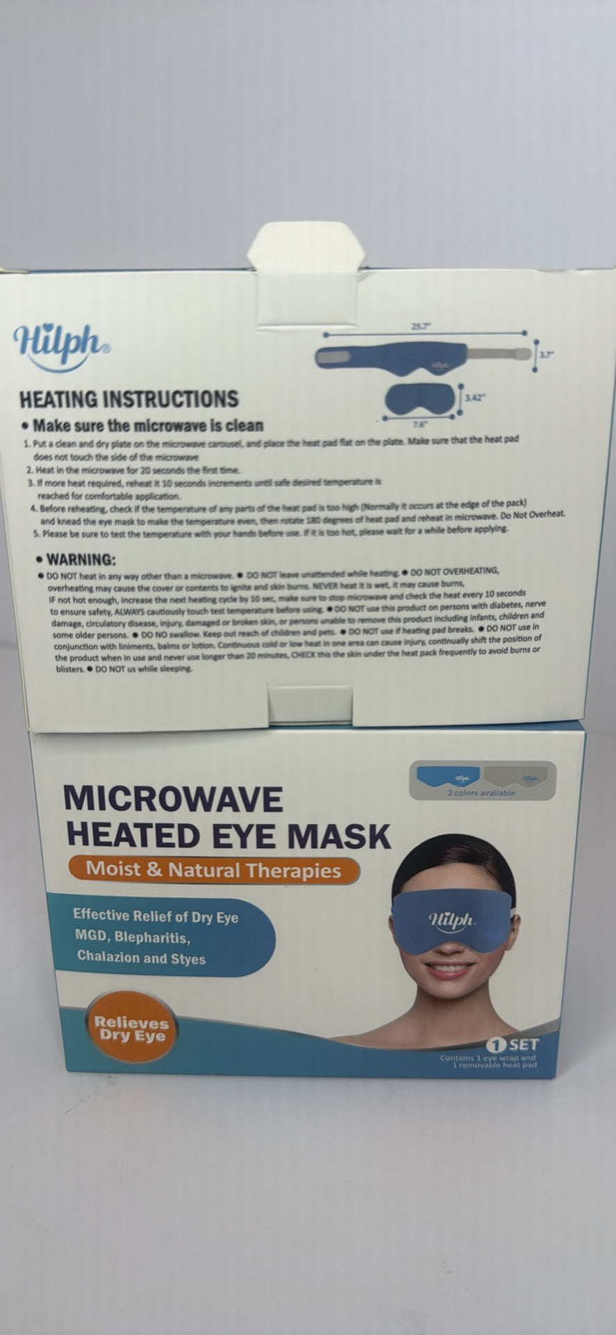 (3)Hilph Microwave Heated Eye Mask for Dry Eyes, Warm Eye Compress Heat Therapy Weighted Eye Mask with Removable Cover for Blepharitis, Stye, Relaxation, Sinus, Migraine, Headache, Ideal Gift Blue. ***3fer - Flip It Now