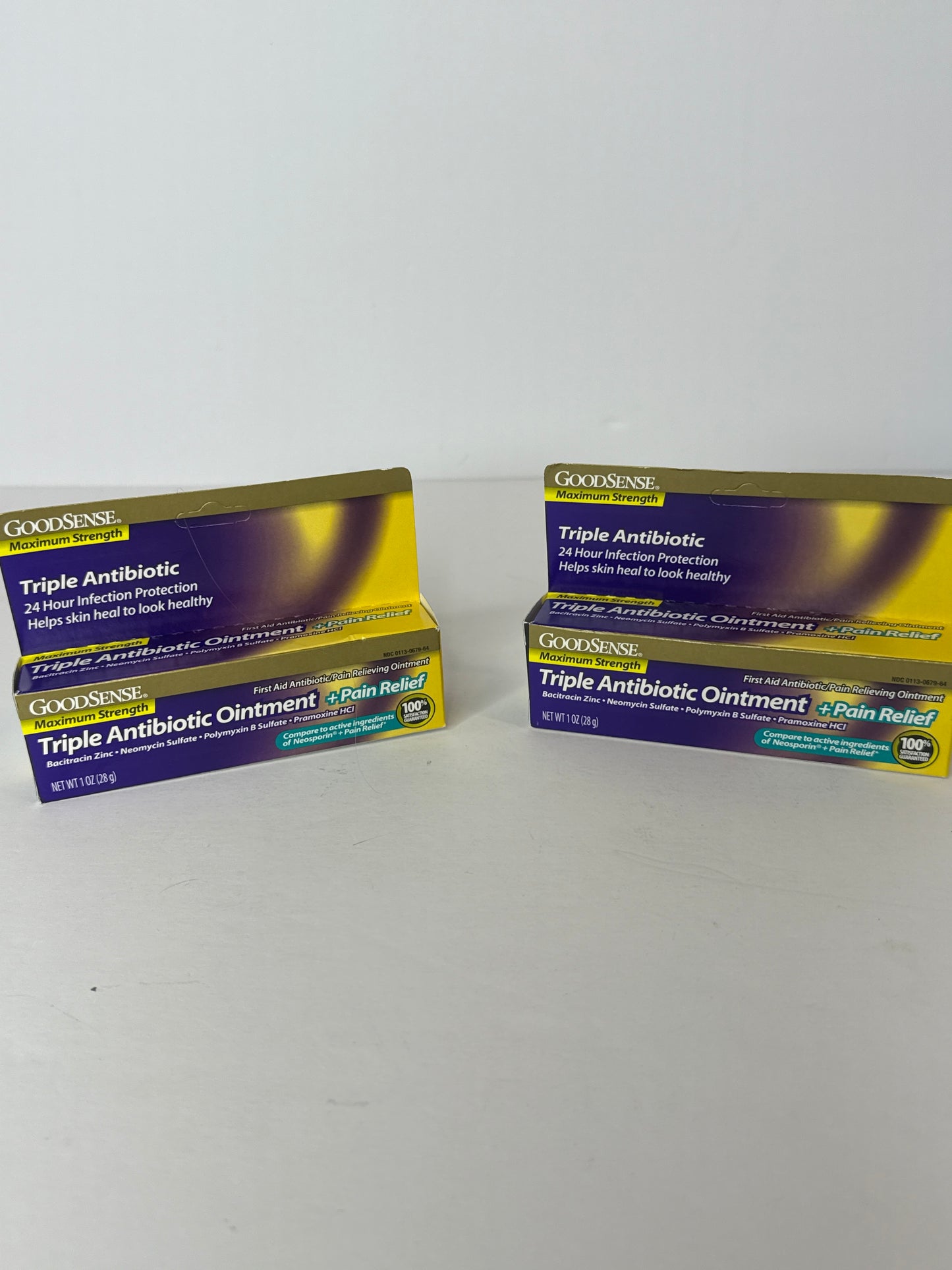 (X2)GoodSense Maximum Strength Triple Antibiotic Ointment Plus Pain Relief, Soothes Painful Cuts, Scrapes, and Burns, While Preventing Infection, 1 Ounce (Pack of 2) - Flip It Now
