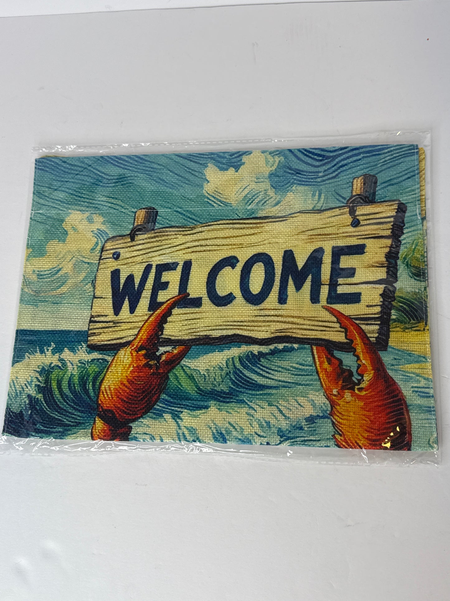 DLZDN Welcome Coastal Crab Garden Flag Beach Starfish Garden Flag 12×18 Inch Double Side Vertical Burlap Farmhouse Yard Flag Summer Ocean Nautical Outdoor House Decoration - Flip It Now