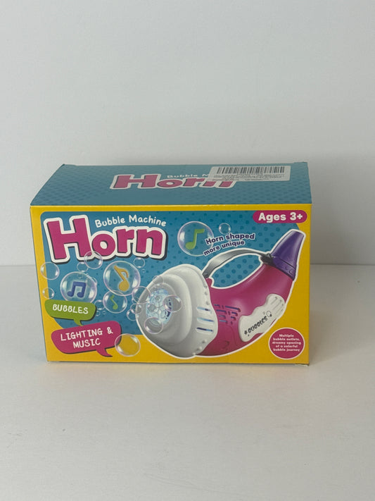 Bubble Machine for Kids 2 in 1 Automatic Bubbles Blower LED Horn Music Bubbles Gun Rechargeable Battery Bubble Toys Indoor Outdoor Birthday Parties Gifts for Toddlers Boys Girls Pink - Flip It Now