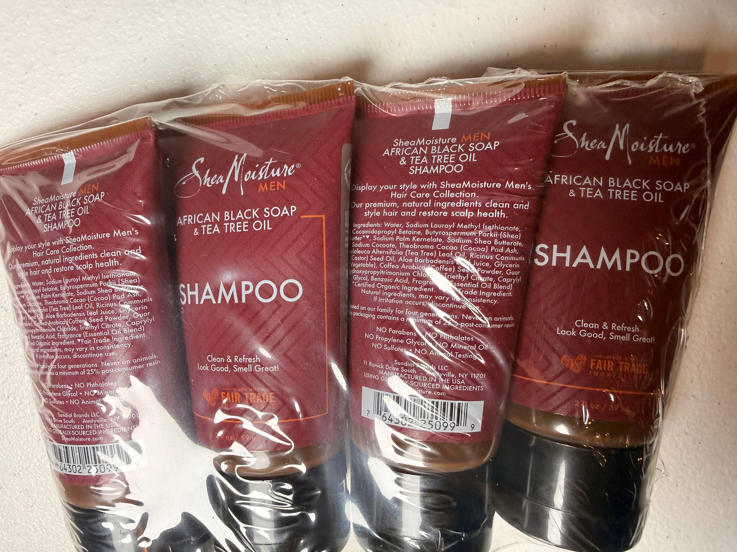 Shea Moisture Men African Black Soap and Tea Tree Oil Shampoo 2 Oz (Pack of 4) - Flip It Now