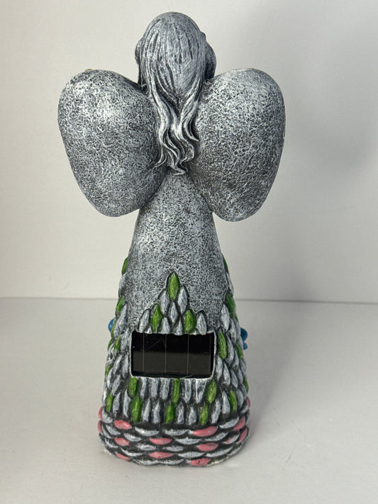 Angel Garden Statues Outdoor Solar Decor Gifts for Women Cross Praying for Cemetery Backyard Lawn Yard Decoration(10.24inch) - Flip It Now