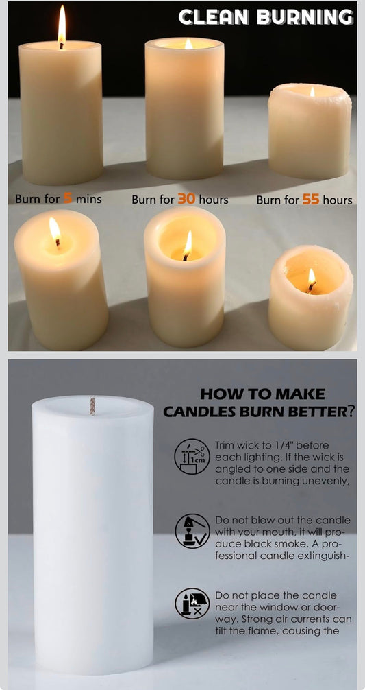 White Unscented Dripless & Smokeless Tall Candles, 2.8x6 inch | 75 Hour Burn Time | Set of 6, Perfect for Dinner Table, Wedding, Spa, Aromatherapy, Party - Flip It Now