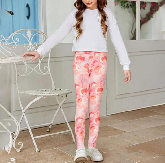 6 Pack Girls Printed Leggings High Waisted Yoga Pants for Girls Full Length Leggings Kids Stretchy Pants