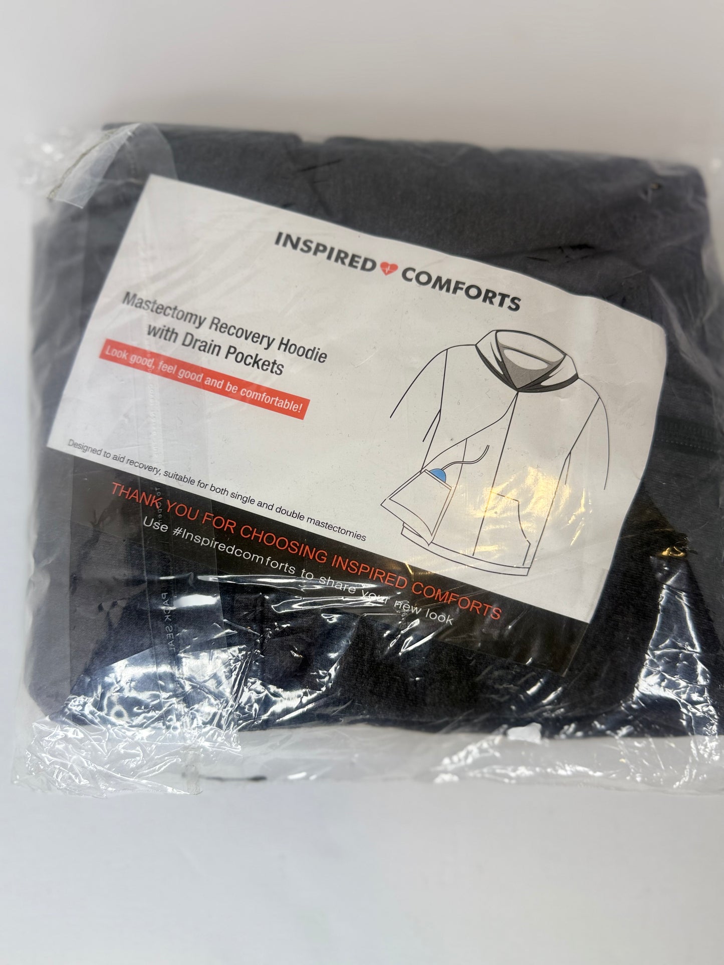 Inspired Comforts Mastectomy Recovery Hoodie with Drain Pockets - Flip It Now