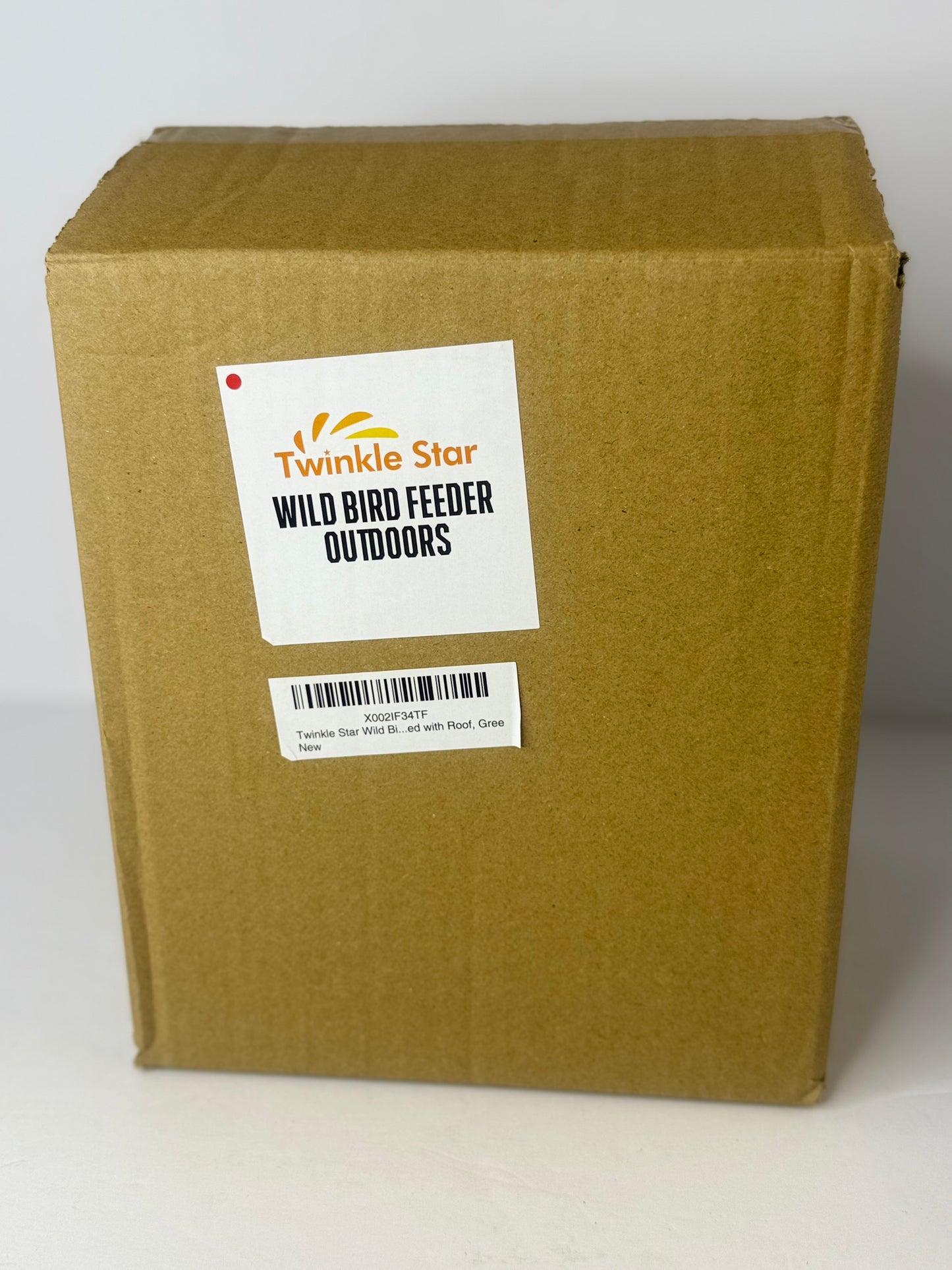 Twinkle Star Wild Bird Feeder Hanging for Garden Yard Outside Decoration, Hexagon Shaped with Roof, Green