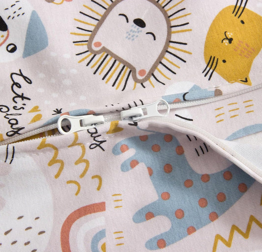 Little Tots Baby Sleep Sack, Comfy Zipper Baby Wearable Blanket, 2-Way Zipper 100% Cotton Toddler Sleeping Sack TOG 0.5 - Flip It Now