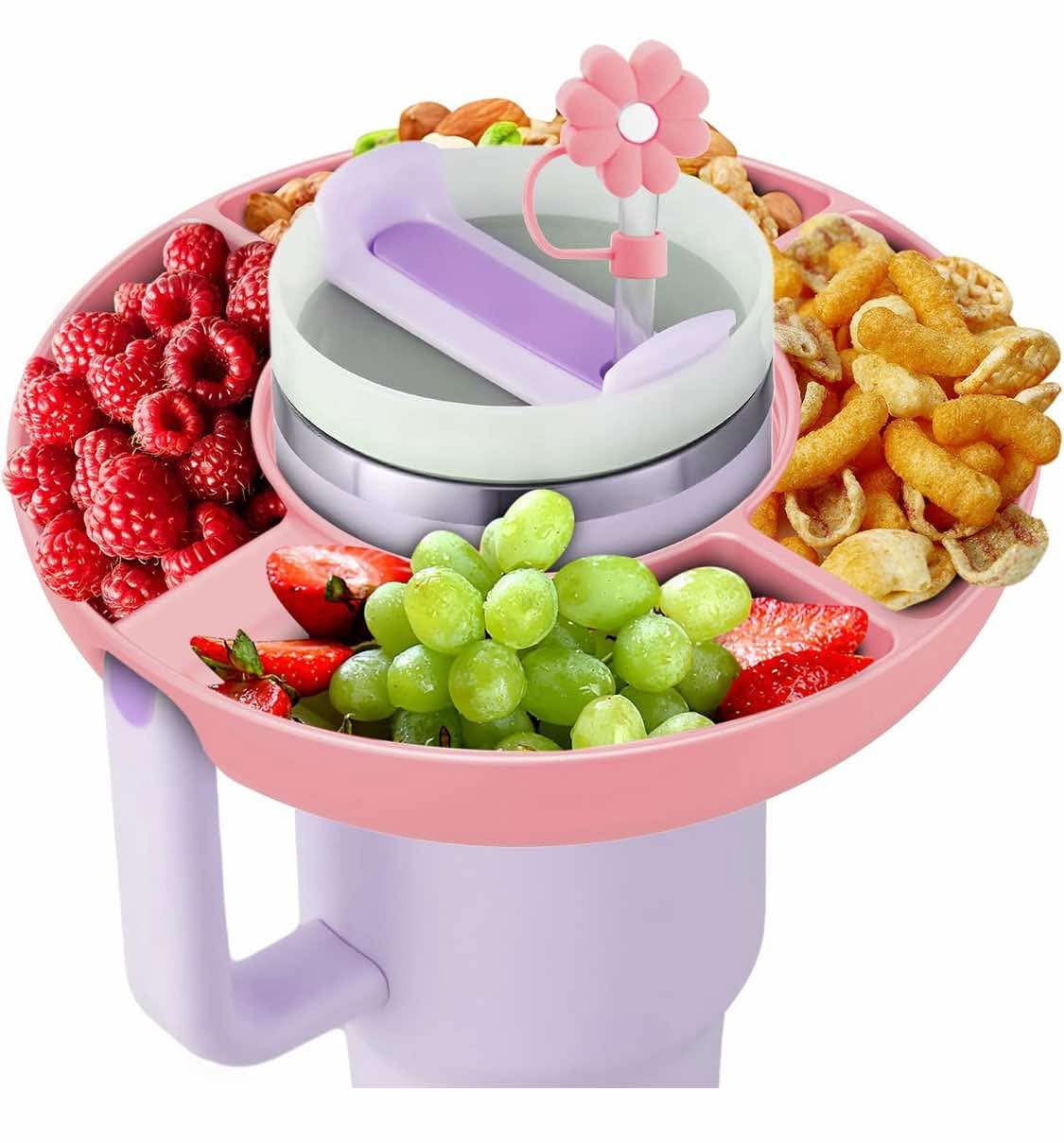 (54)2025 Latest model Stanley Cup 30 oz Snack Bowl with Handle, Compatible with Stanley Cup30 oz with Handle, Stanley Accessories, Silicone(Pink Snack Bowl)