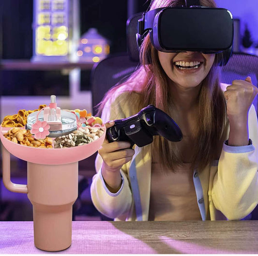 (54)2025 Latest model Stanley Cup 30 oz Snack Bowl with Handle, Compatible with Stanley Cup30 oz with Handle, Stanley Accessories, Silicone(Pink Snack Bowl) - Flip It Now