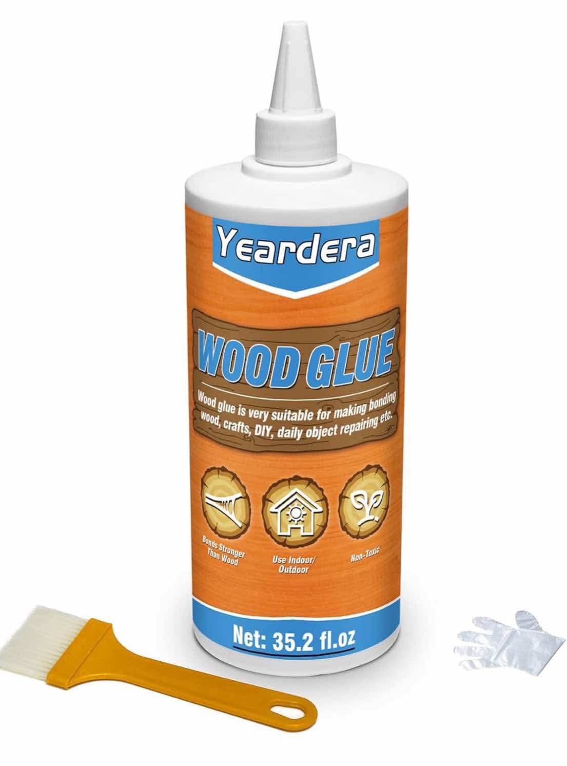 35.2oz Yeardera Wood Glue, Professional Furniture Repair Glue, Clear Carpenter Glue, Strong Wood Glue for Crafts, Furniture, Wood Floor and Wood Products