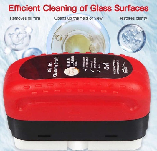 Oil Film Cleaning Brush for Car, 2PCS Windshield Brushes with Clean Degreaser for Auto Windows,Glass Cleaning Board,Windshield Cleaner Tool, Improves Clarity and Visibility - Flip It Now