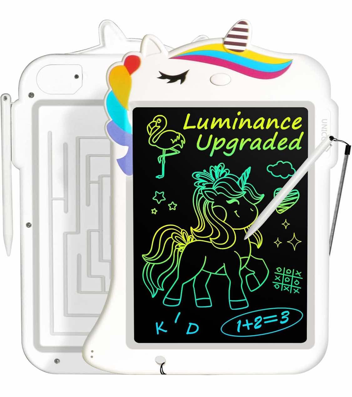 Jasonwell LCD Drawing Writing Tablet - Drawing Pad Doodle Board for Kids Toddlers Drawing Toy Educational Learning Toys Christmas Birthday Gift 2 3 4 5 6 7 8 Year Old Girls Boys (White Unicorn)