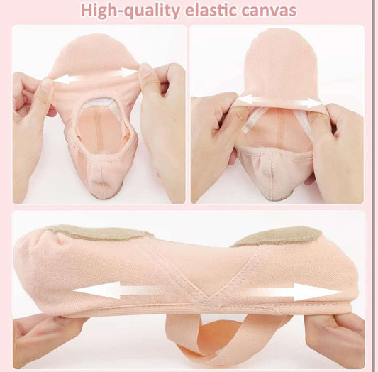 TXJ Sports Ballet Shoes for Girls Highly Stretch Ballet Slippers Split Sole Women Dance Shoes Flats for Yoga Gymnastics Performance - Flip It Now