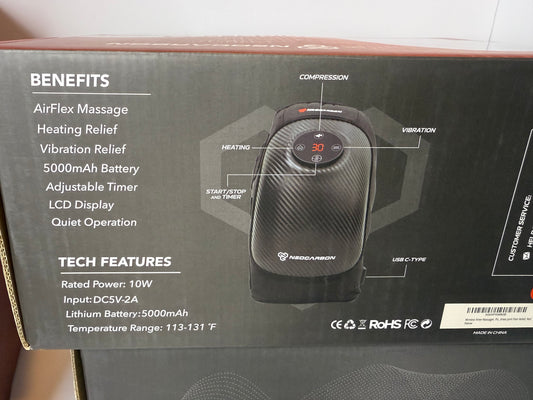 Wireless Knee Massager, Portable Heated Therapy with Compression and Vibration Massage Muscle Relaxation, Knee Joint Pain Relief, Black - Flip It Now