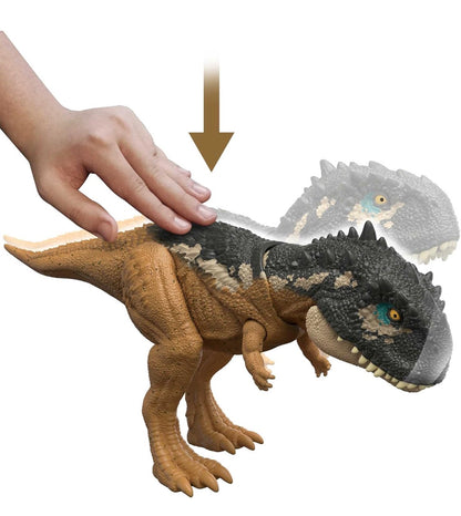Mattel Jurassic World Dominion Roar Strikers Dinosaur Action Figure with Roaring Sound & Attack Action, Skorpiovenator Dino Toy Includes Digital Play - Flip It Now