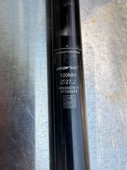 DROPPER seat post 27.2 X-FUSION Manic 100mm Travel 372mm - Flip It Now