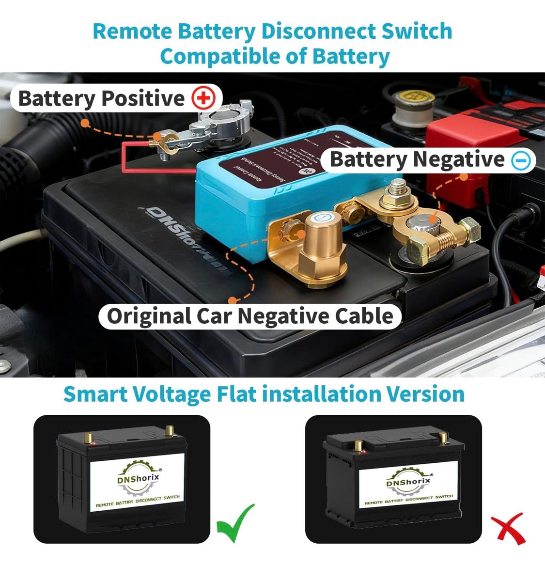 Battery Disconnect Switch 12V 240A, Remote Car Kill Switch Anti-Theft Automatic Power Shut Off, Battery Cut Off Switch 12V for Auto, Truck, RV, Marine Boat, SUV Battery Protection - Flip It Now