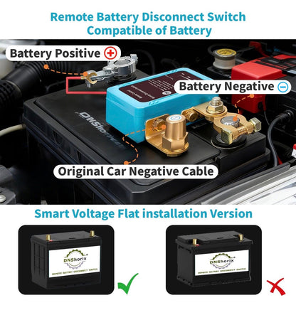 Battery Disconnect Switch 12V 240A, Remote Car Kill Switch Anti-Theft Automatic Power Shut Off, Battery Cut Off Switch 12V for Auto, Truck, RV, Marine Boat, SUV Battery Protection - Flip It Now