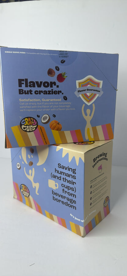 Crazy Cups Flavored Single Serve Hot or Iced Medium Roast Coffee for Keurig KCups Machines in Recyclable Pods, White Chocolate Strawberry(Pack of 1, 22 Count Total) - Flip It Now