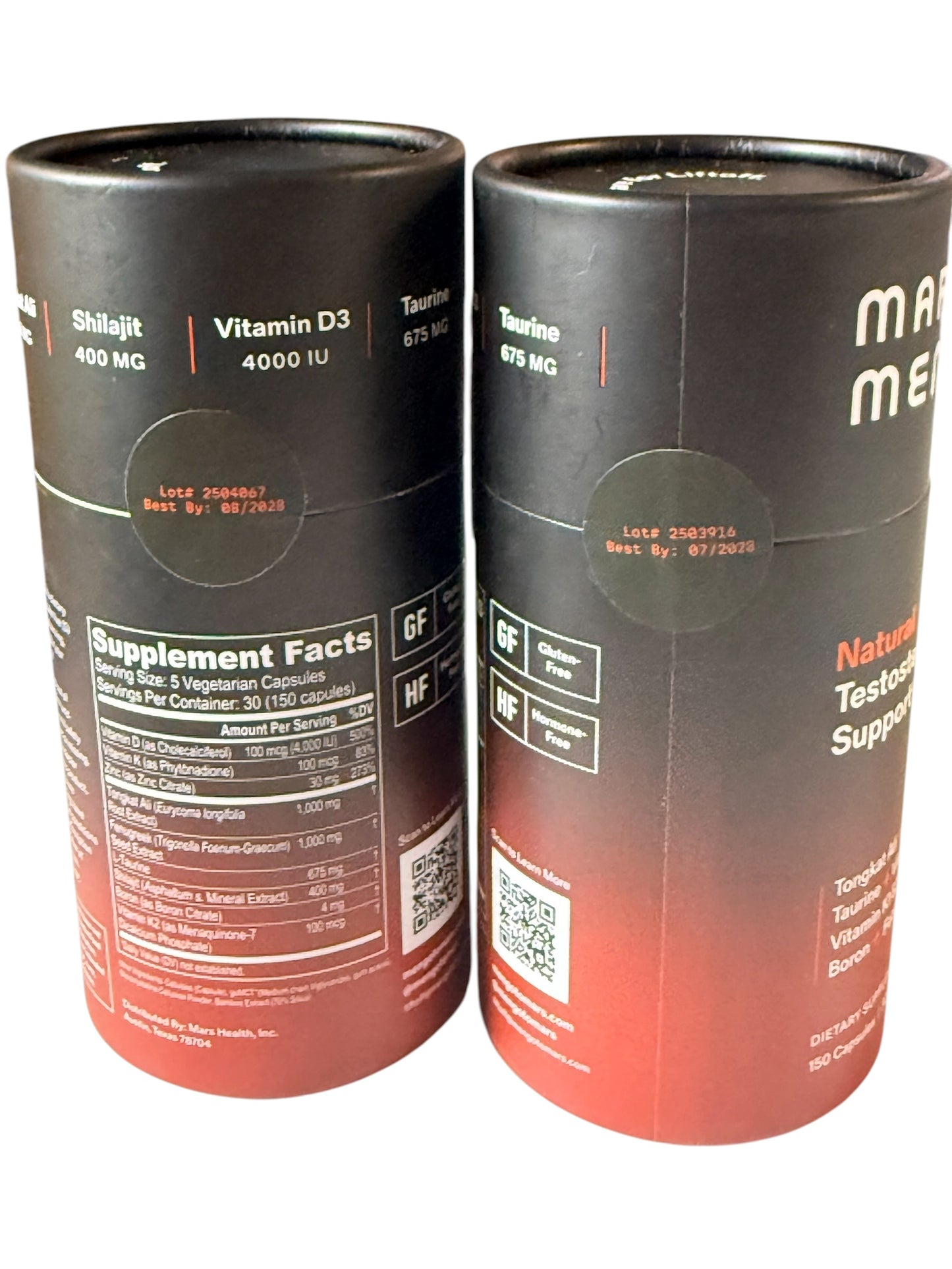 MARS
mEnO
Natural
Testosterone
Support*
longkat Ali + Shilajit Taurine + Vitamin D
Vitamin K1 & K2 + Zinc
Boron + Fenugreek
DIETARY SUPPLEMENT
150 Capsules | 30-Day Supply x(2)