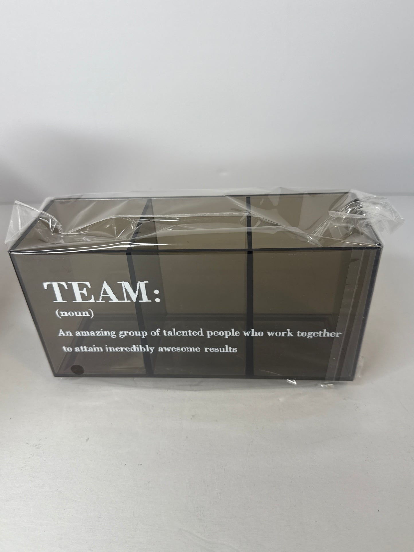 NIUBEE Acrylic Pen Holder 3 Compartments, Black Pencil Organizer Cup for Countertop Desk Accessory Storage