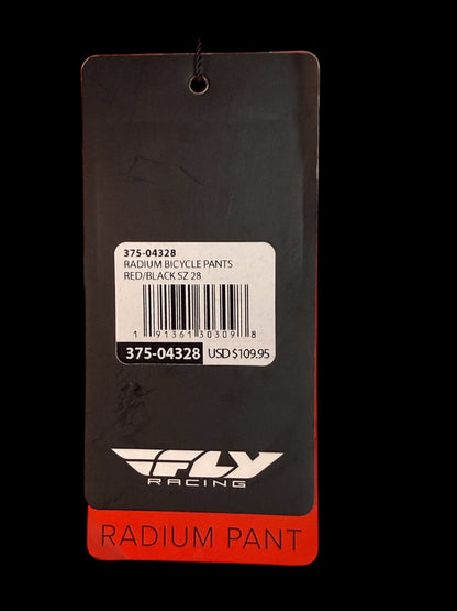 Fly Racing Radium Bicycle Pants Red/Black Size 28 - Flip It Now