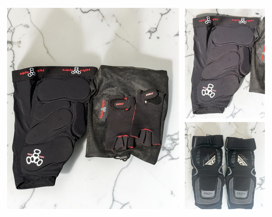 Triple 8 Bumsaver S-Black Hip Pads *with gloves, fly racing and gear bag - Flip It Now