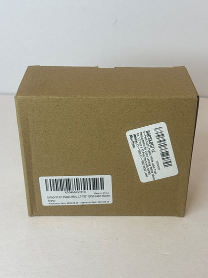 6-Pack 91331 Plastic White Label Tape Replacement for Dymo Letratag Refills 12mm x 4m 1/2 Inch x 13 Feet Work with DYMO LetraTag LT-100H LT-100T QX50 Label Makers - Flip It Now
