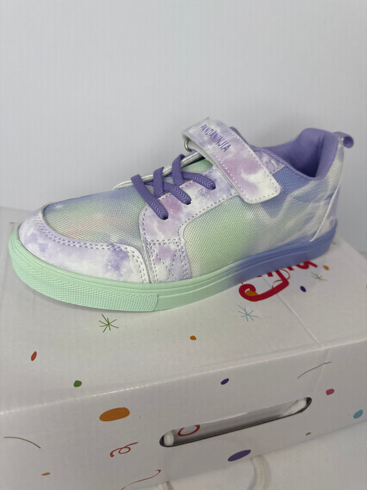 PANDANINJIA size (3)Girls Shoes Little Kids Toddler Sneaker with Hook and Loop Casual Party School Dream Color Shoes size (3) - Flip It Now