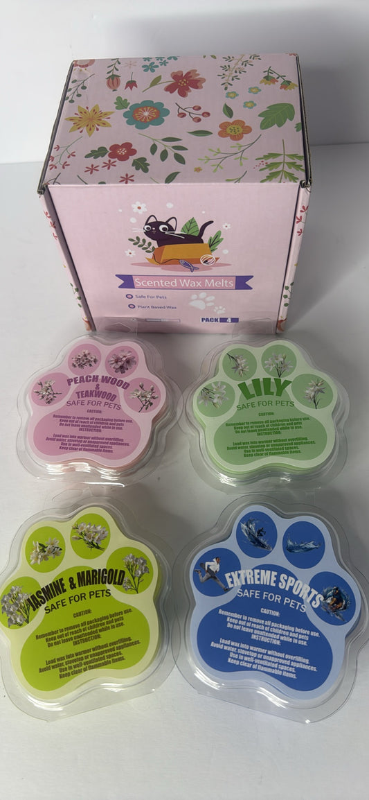 (4)Pet safe Scented Wax Melts Wax Tarts Cubes with Strong Scent for Home Fragrance, Relaxing holidays 4 Packs - Flip It Now