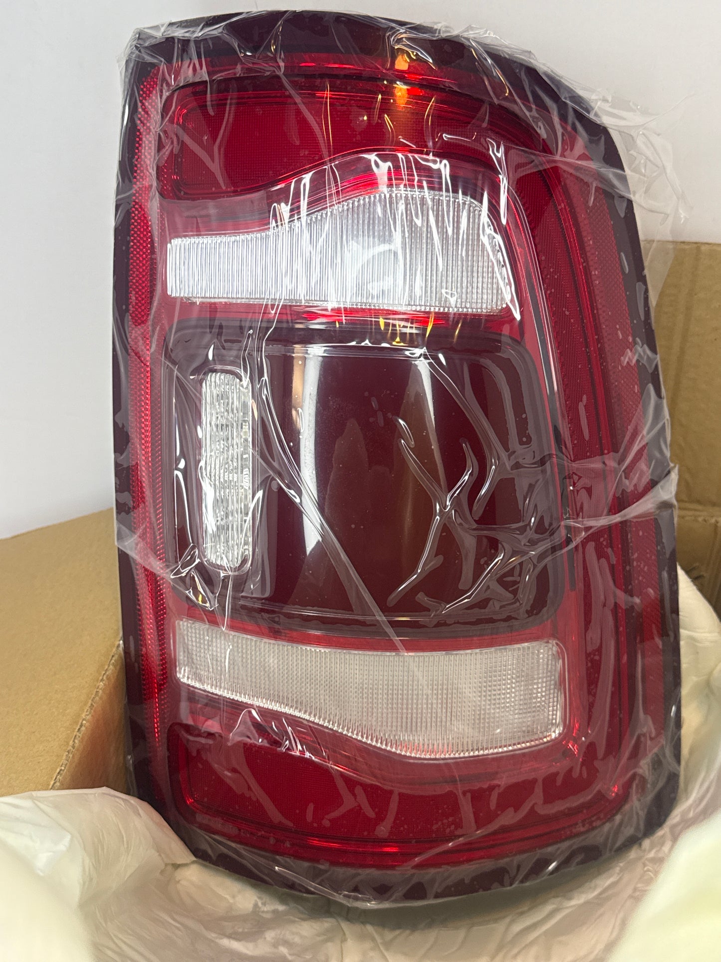 LED Tail Lights Assembly Compatible With 2019-2023 RAM 2500 3500 without Blind Spot Red Bezel Rear Brake Lights Replace 68361716AD (Right Passenger Side) - Flip It Now
