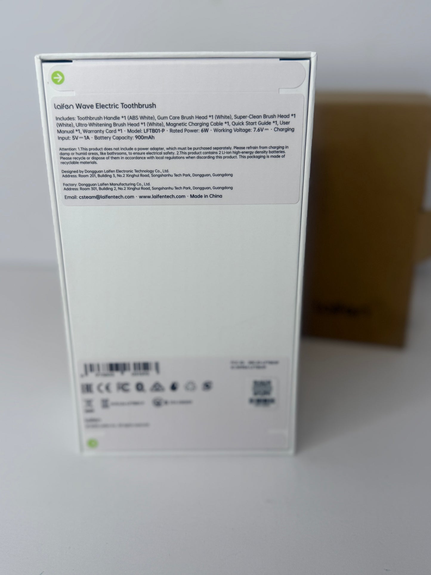 Laifen Wave Electric Toothbrush, Oscillation & Vibration Sonic Electric Toothbrush for Adults with 3 Brush Heads, IPX7 Waterproof ADA Accepted Travel Powered Toothbrush (ABS)white