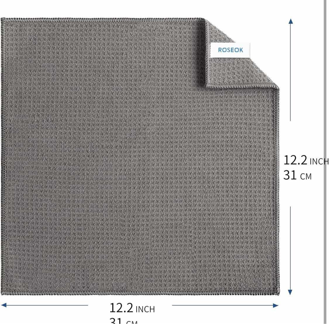 (126) Microfiber Waffle Cleaning Cloths,Quick-Absorbing Cleaning Cloth - Keeps Kitchen Dry & Clean,Quickly Wipe Dishes,Glass,Cookwares,Stoves and Countertop,Gray(6-Pack, 12.2x12.2 Inch)