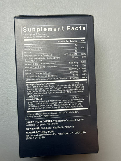 NUTRAFOL Men Hair Growth Nutraceutical 120 Capsules NEW - EXP 07/27