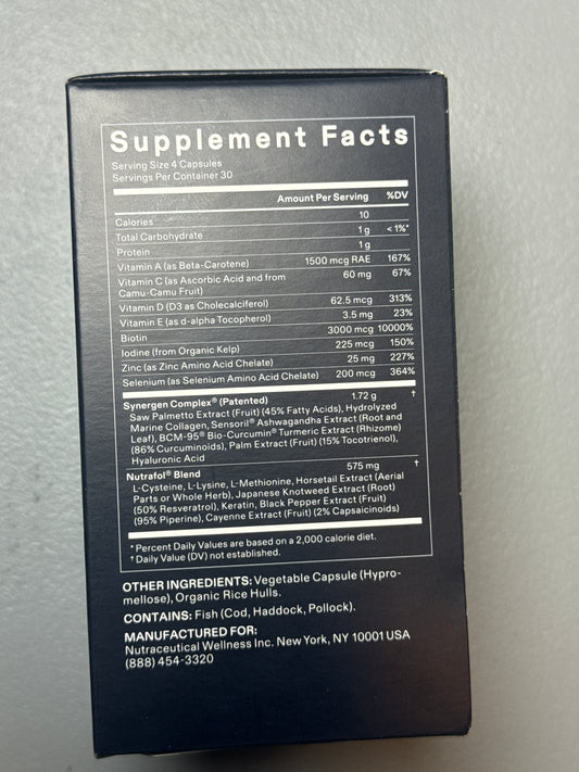 NUTRAFOL Men Hair Growth Nutraceutical 120 Capsules NEW - EXP 07/27 - Flip It Now