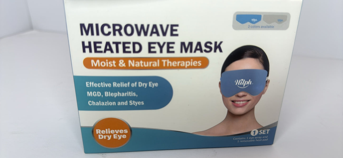 (3)Hilph Microwave Heated Eye Mask for Dry Eyes, Warm Eye Compress Heat Therapy Weighted Eye Mask with Removable Cover for Blepharitis, Stye, Relaxation, Sinus, Migraine, Headache, Ideal Gift Blue. ***3fer - Flip It Now