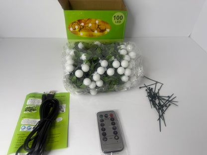 100 LED Vine with Fairy Lights Battery Operated,39 Ft 8 Modes Globe Ivy String Lights,Green Vines with Lights for Bedroom,Room,Wall,Garden,Party,Wedding,Christmas Décor(Warm White - Flip It Now