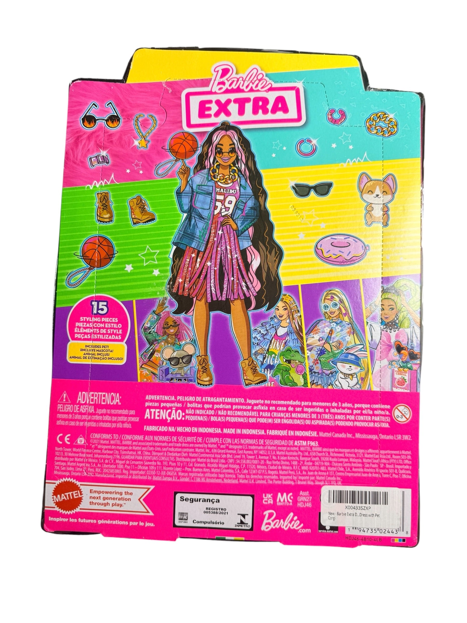 Barbie Extra Doll 13 Discont in Basketball Jersey Dress w/ Accessories+ Pet, NIB - Flip It Now