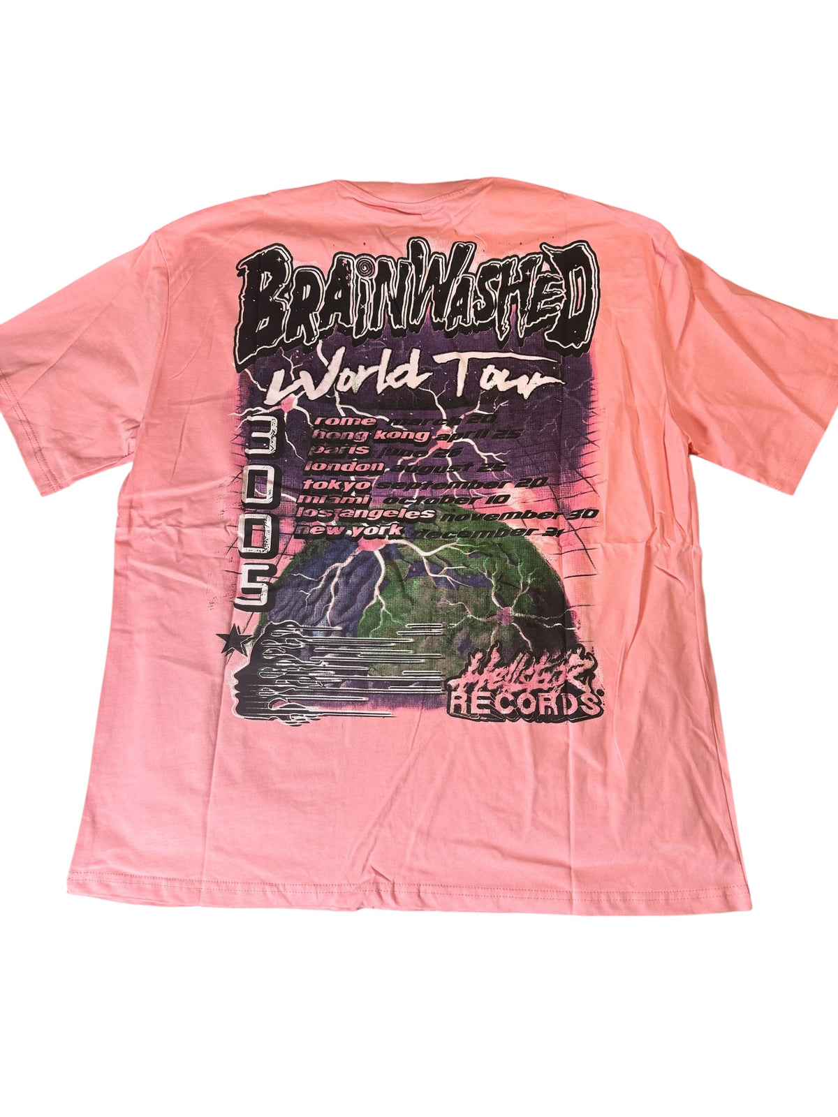 Hellstar Brainwashed 3005 World Tour Tee Pink - Flip It Now