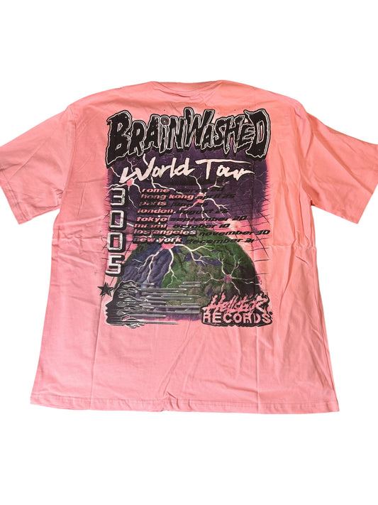 Hellstar Brainwashed 3005 World Tour Tee Pink - Flip It Now