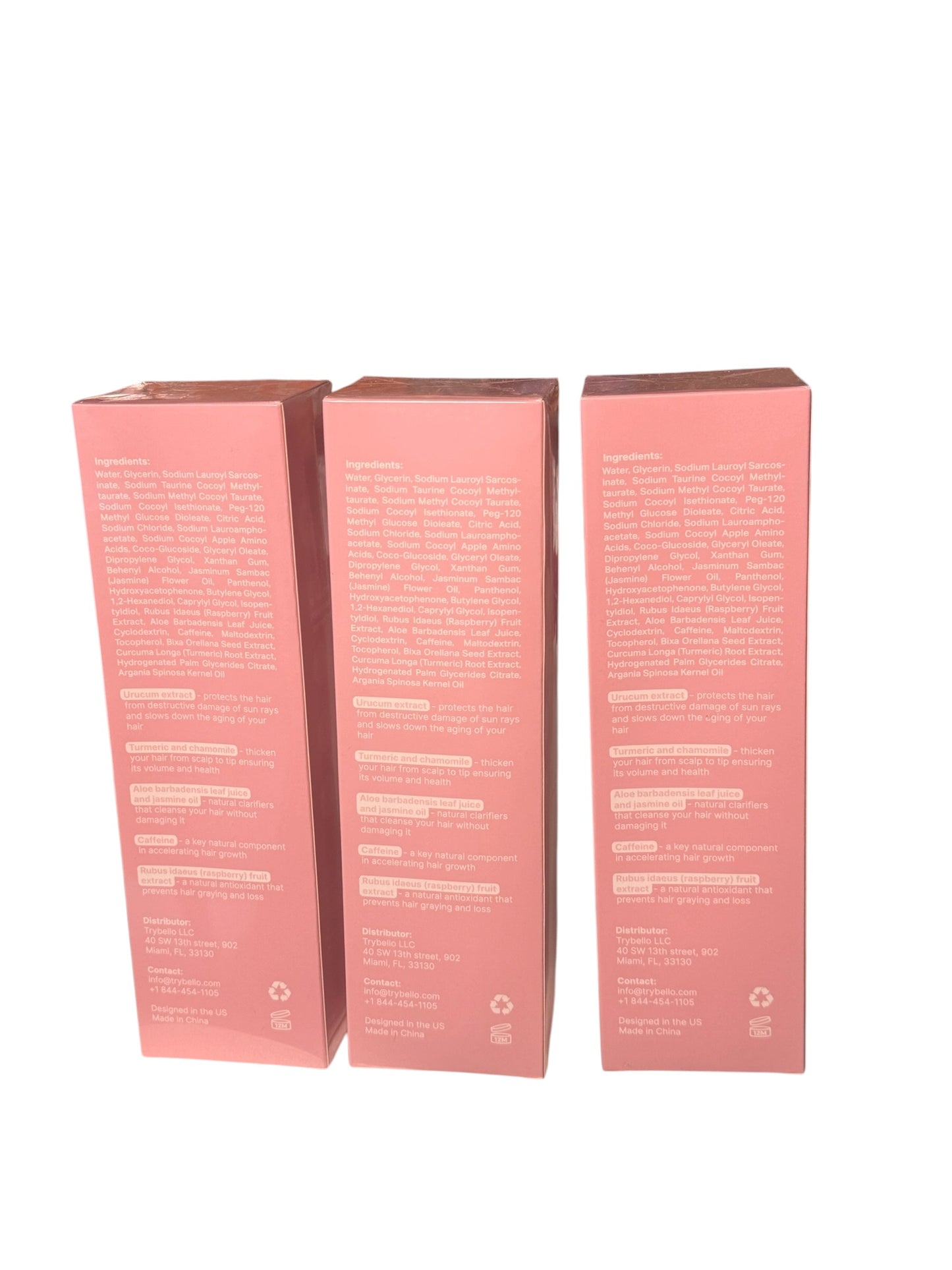 Trybello Hair Growth Shampoo Natural Thickening & Scalp Detox Sulfate Free x(3)