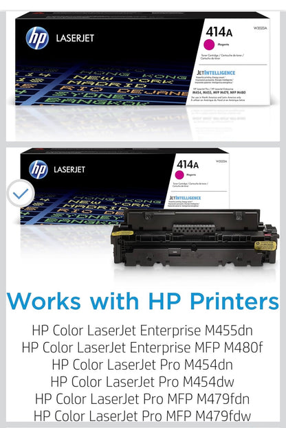 HP 414A Magenta Toner Cartridge | Works with Color LaserJet Enterprise M455dn, MFP M480f, Pro M454, MFP M479 Series | W2023A - Flip It Now