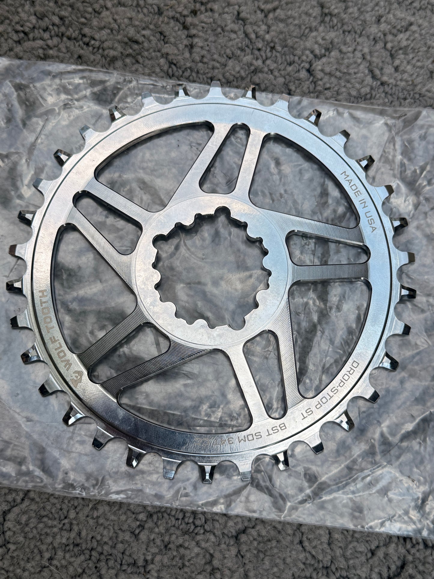 Wolf Tooth Elliptical Direct Mount Chainring - 32t, SRAM Direct, Boost, Nickel - Flip It Now