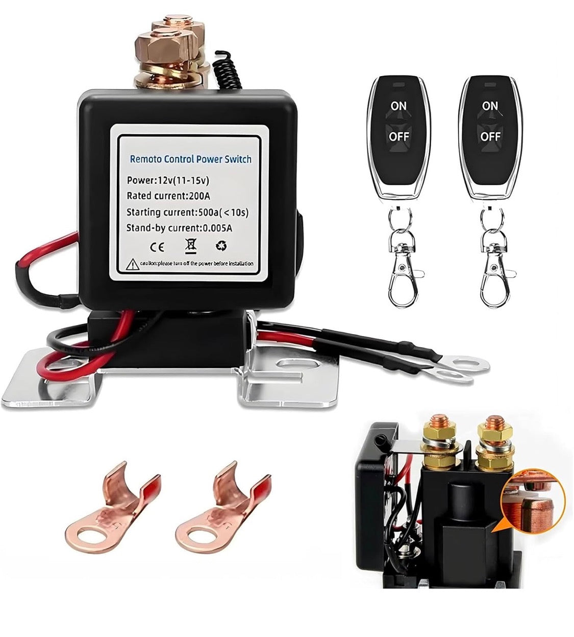 Wireless Remote Control Battery Relay Switch Car Starter, Remote Battery Disconnect Switch, Remote Start & Warm-Up/Cool-Down, Anti-Theft & DIY Installation for 12v/Cars, Rvs, and Classic Cars - Flip It Now