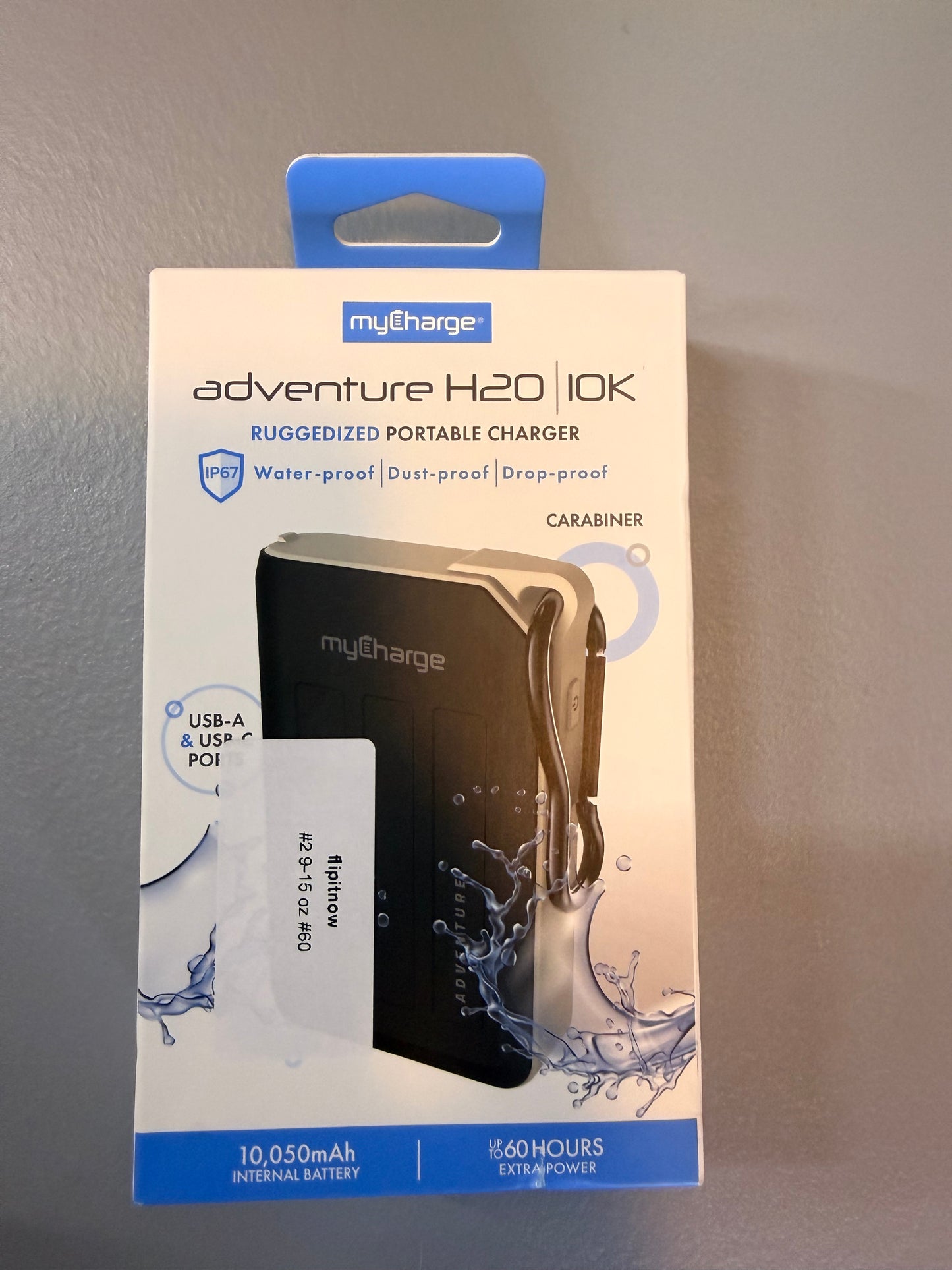 myCharge Portable Charger Waterproof USB C Power Bank Adventure, Rugged Outdoor External Battery Pack Backup (6700 mAh - Flip It Now