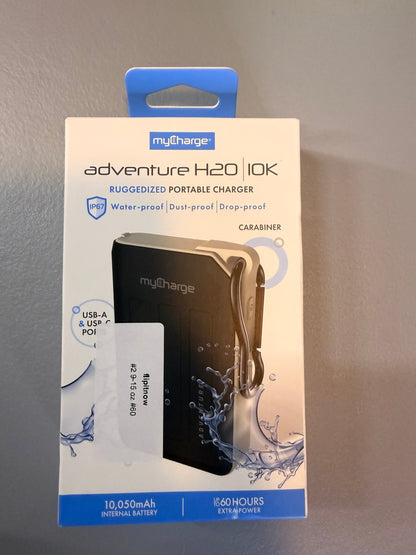 myCharge Portable Charger Waterproof USB C Power Bank Adventure, Rugged Outdoor External Battery Pack Backup (6700 mAh - Flip It Now
