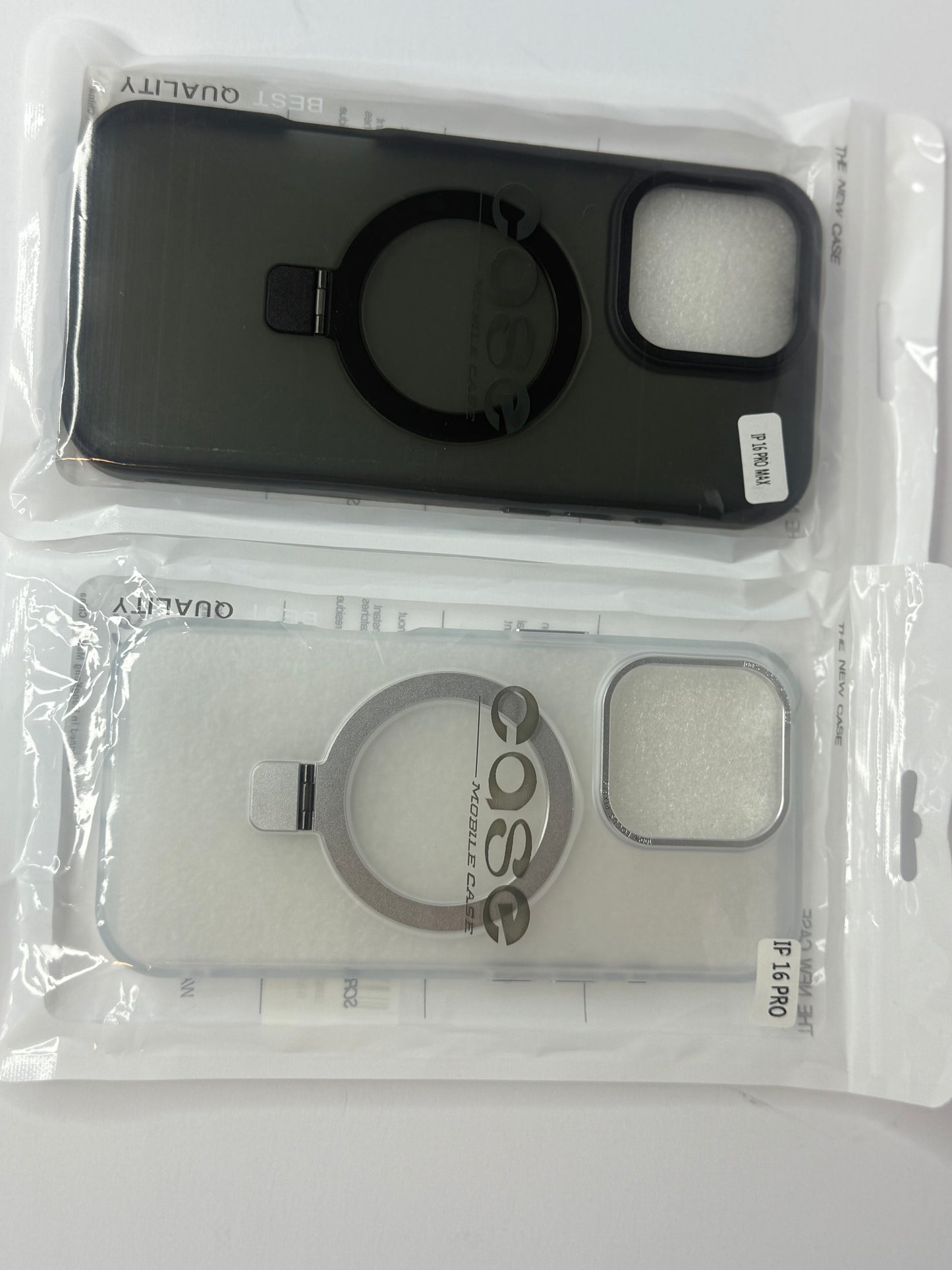for iPhone 16 Pro Max Case Built-in Invisible Stand, Military Grade ShockPro Max of Translucent Back Slim Phone Case Compatible with Mag-Safe, Magnetic Ring Holder