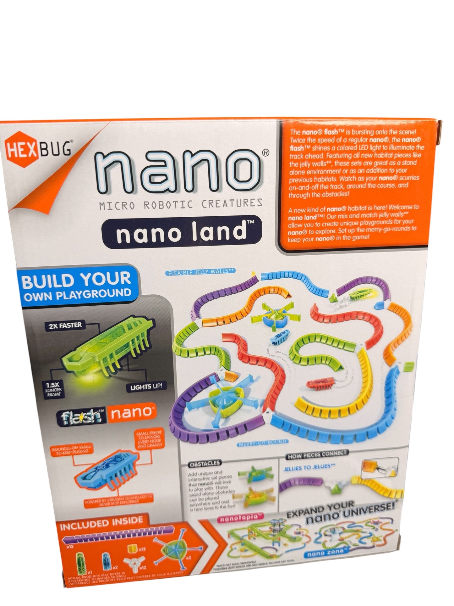 HEX Bots Nano Land, Sensory Toys for Kids & Cats with Over 40 Pieces & 3 Nano Bots, Toy Playsets & Mini Robot Toy for Kids Ages 3 & Up, Batteries Included - Flip It Now