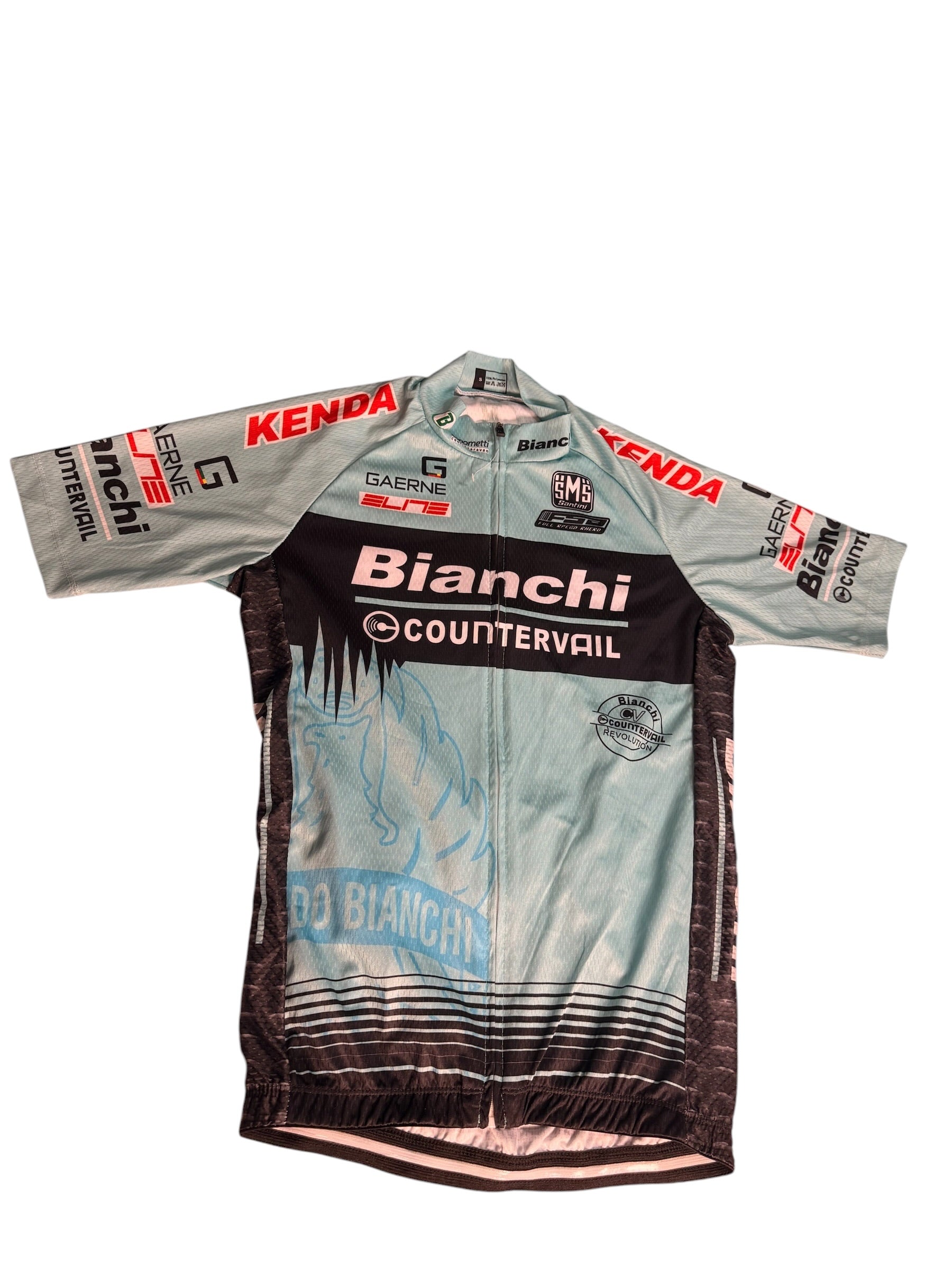 Authentic Santini SMS Bianchi Countervail Team Cycling Jersey padded short set -Size S-Italy - Flip It Now